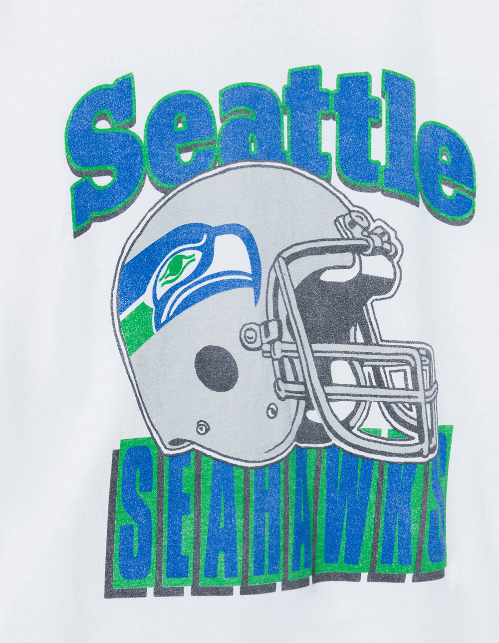 JUNK FOOD Seattle Seahawks Throwback Helmet Womens Boyfriend Tee - WHITE