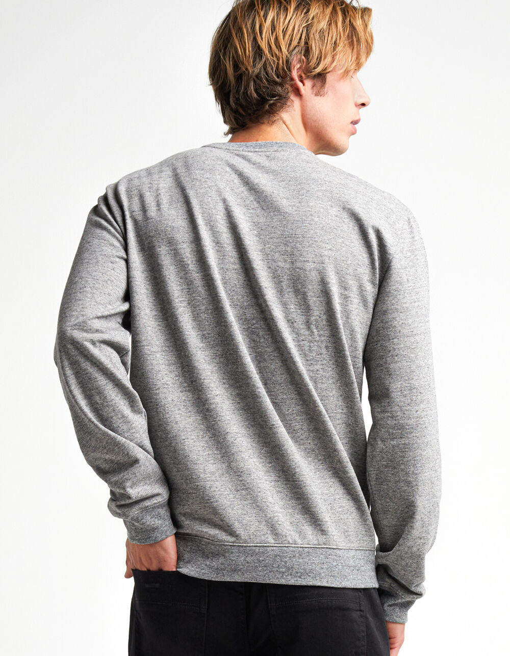 RSQ Solid Crewneck Mens Heather Gray Sweatshirt HEATHER GRAY Tillys