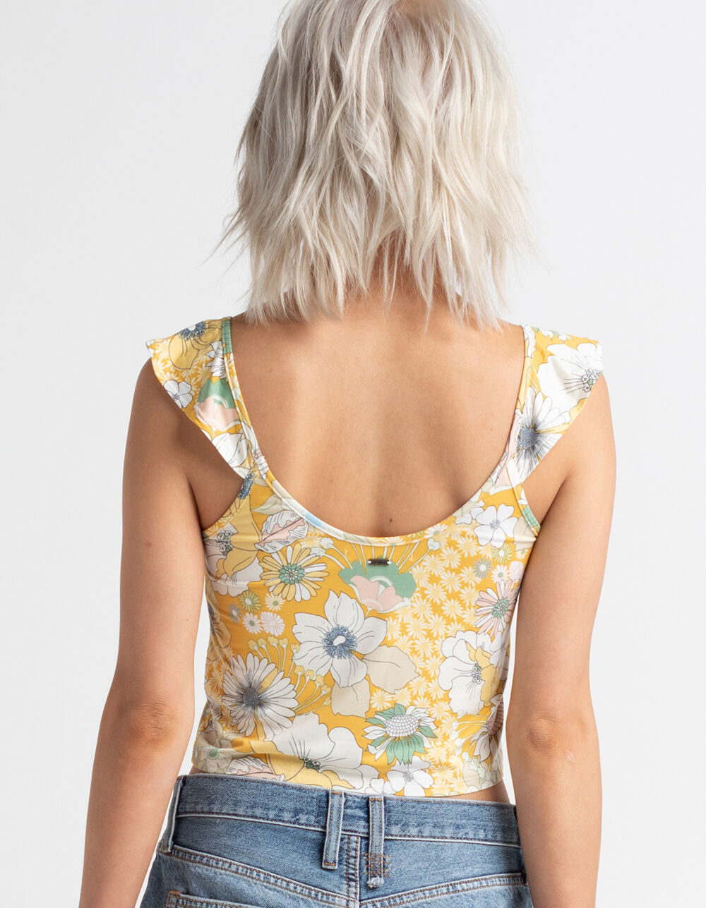 O'NEILL Andy Floral Womens Crop Tank Top - YELLOW COMBO