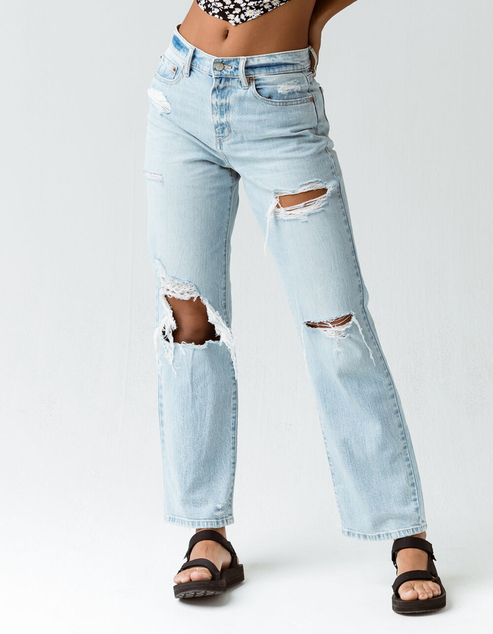 DAZE Sundaze Womens High Rise Dad Jeans 