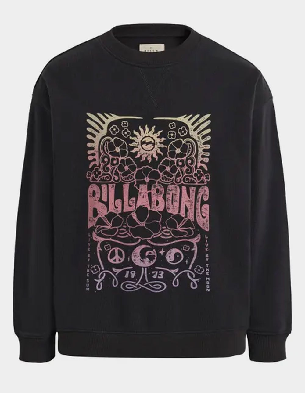 BILLABONG Sun Moon Girls Crewneck Sweatshirt - BLACK