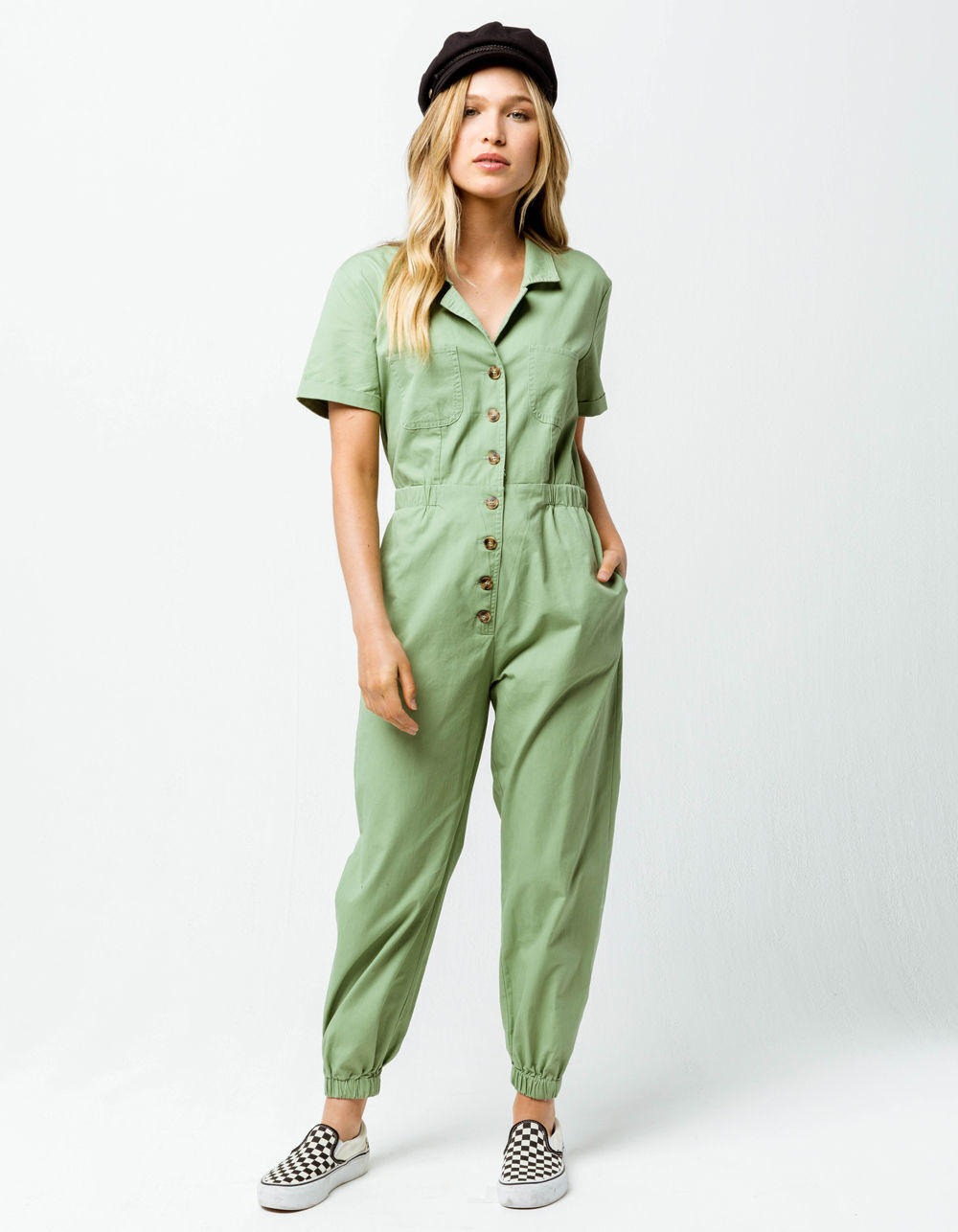 KNOW ONE CARES Utilitarian Womens Jumpsuit SAGE Tillys