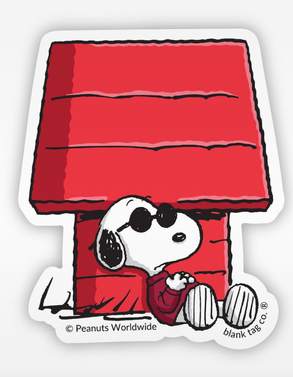 BLANK TAG CO. Peanuts Joe Cool On A Doghouse Sticker - MULTI