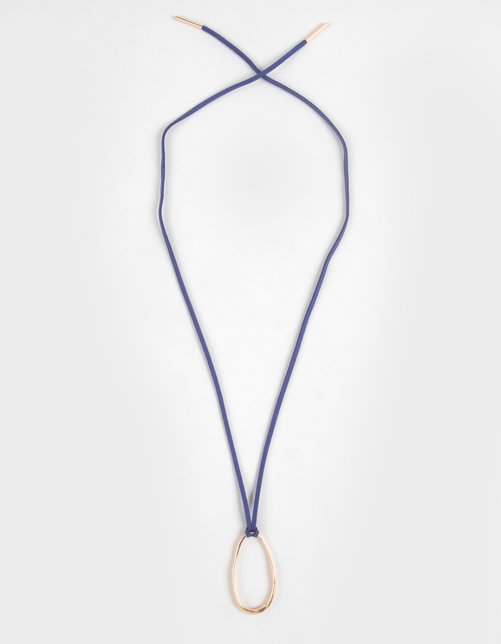 FULL TILT Oval Cord Necklace - BLUE