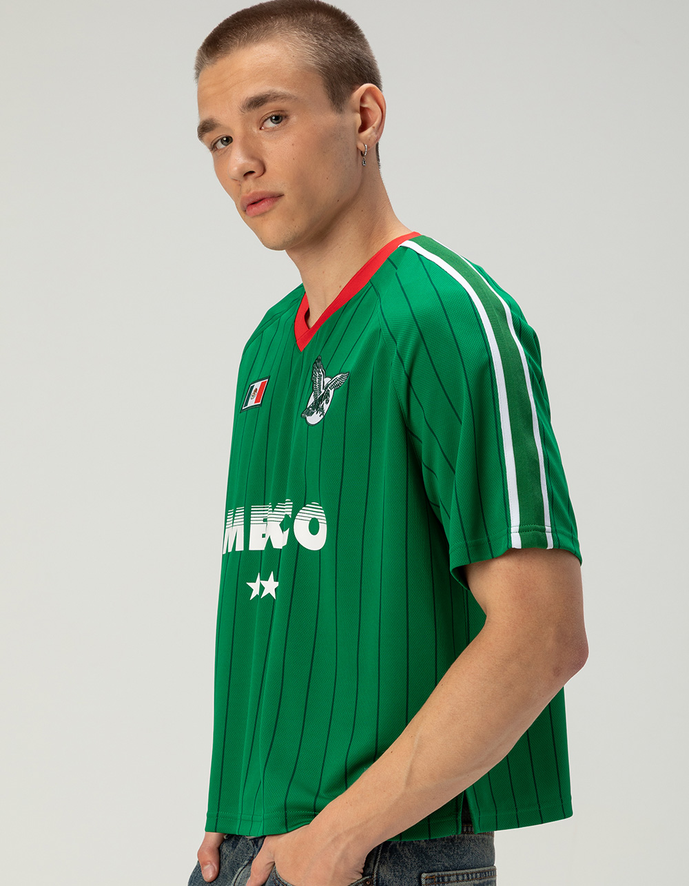 RSQ Mens Mexico Baggy Crop Soccer Jersey - GREEN | Arden Fair