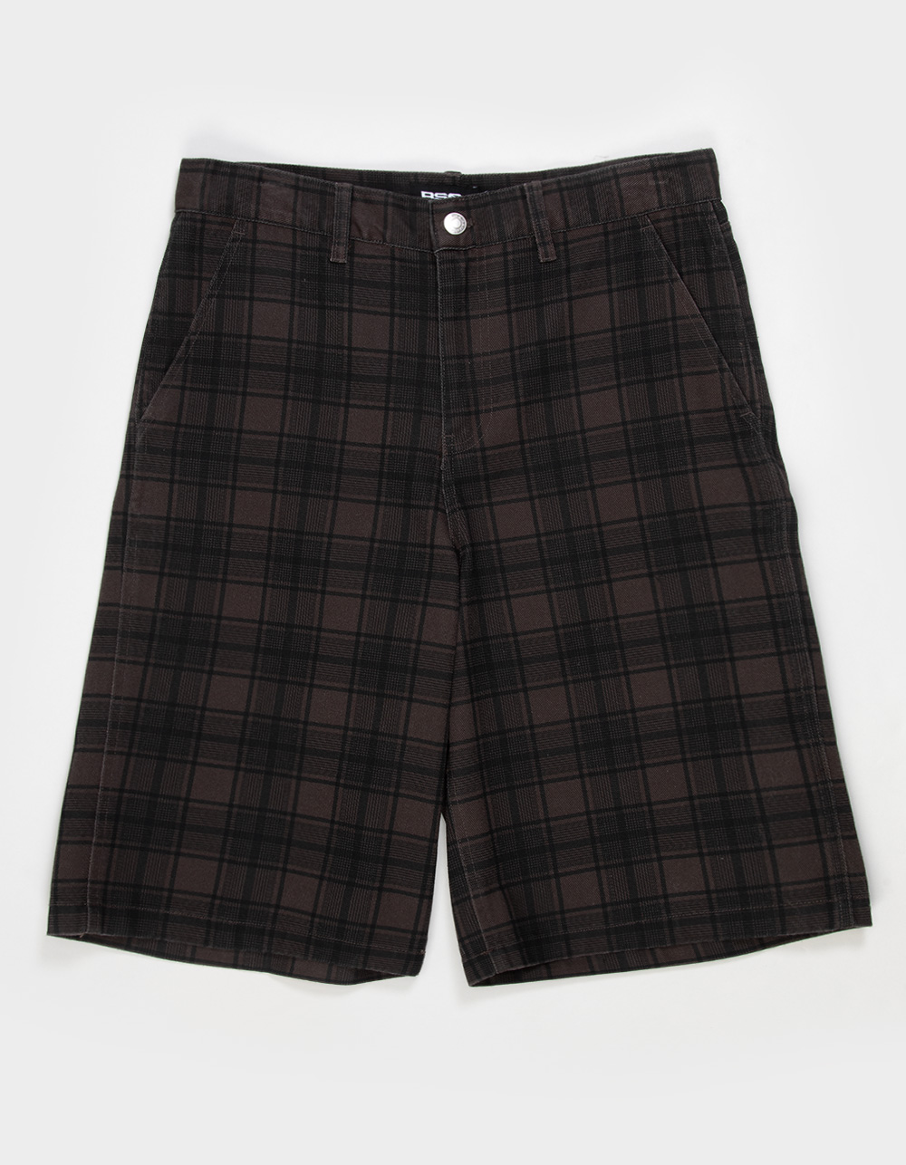 RSQ Mens Plaid Jorts - BLACK/BROWN