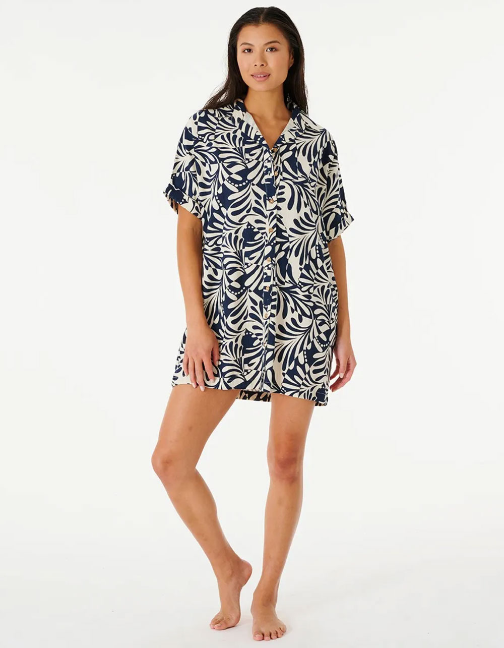 RIP CURL Afterglow Short Shirt Dress NAVY Tillys
