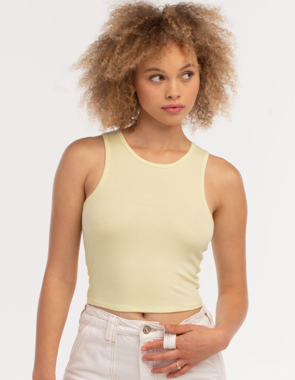 DESTINED Womens Cut Out Back Tank Top YELLOW Tillys