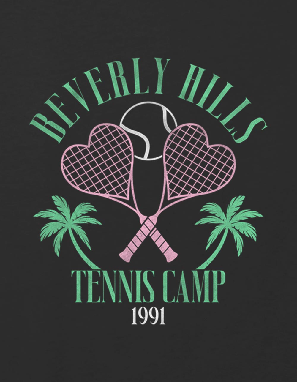 BEVERLY HILLS Tennis Camp Girls Crop Tee - BLACK