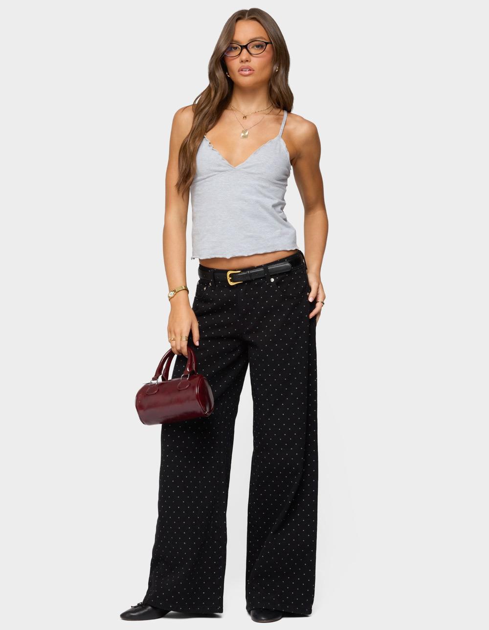 EDIKTED Glendon Babydoll Top - GRAY