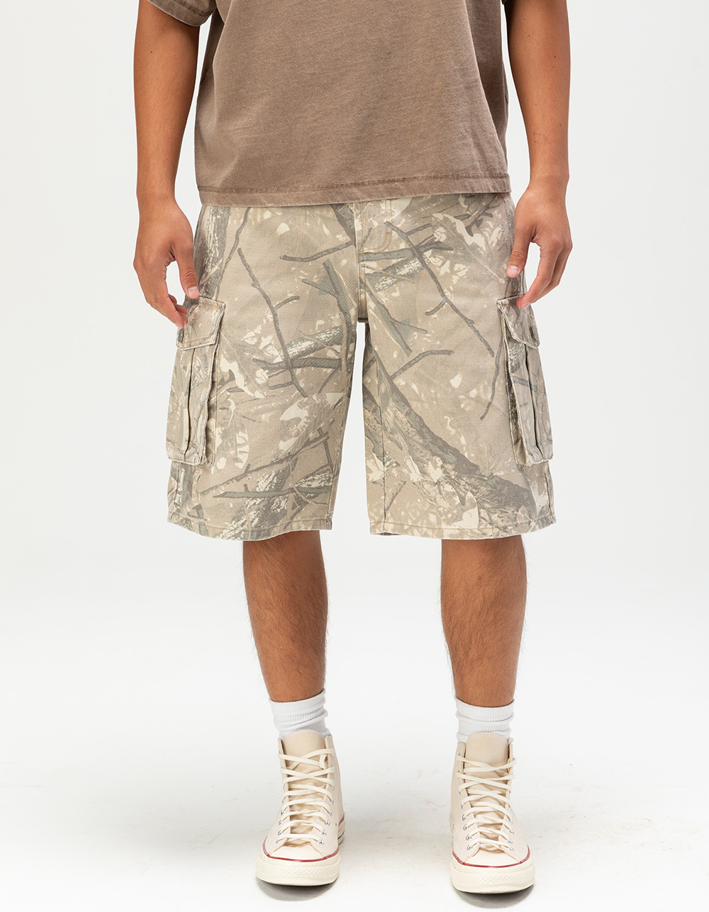 RSQ Mens CAMO Cargo Jorts - KHAKI