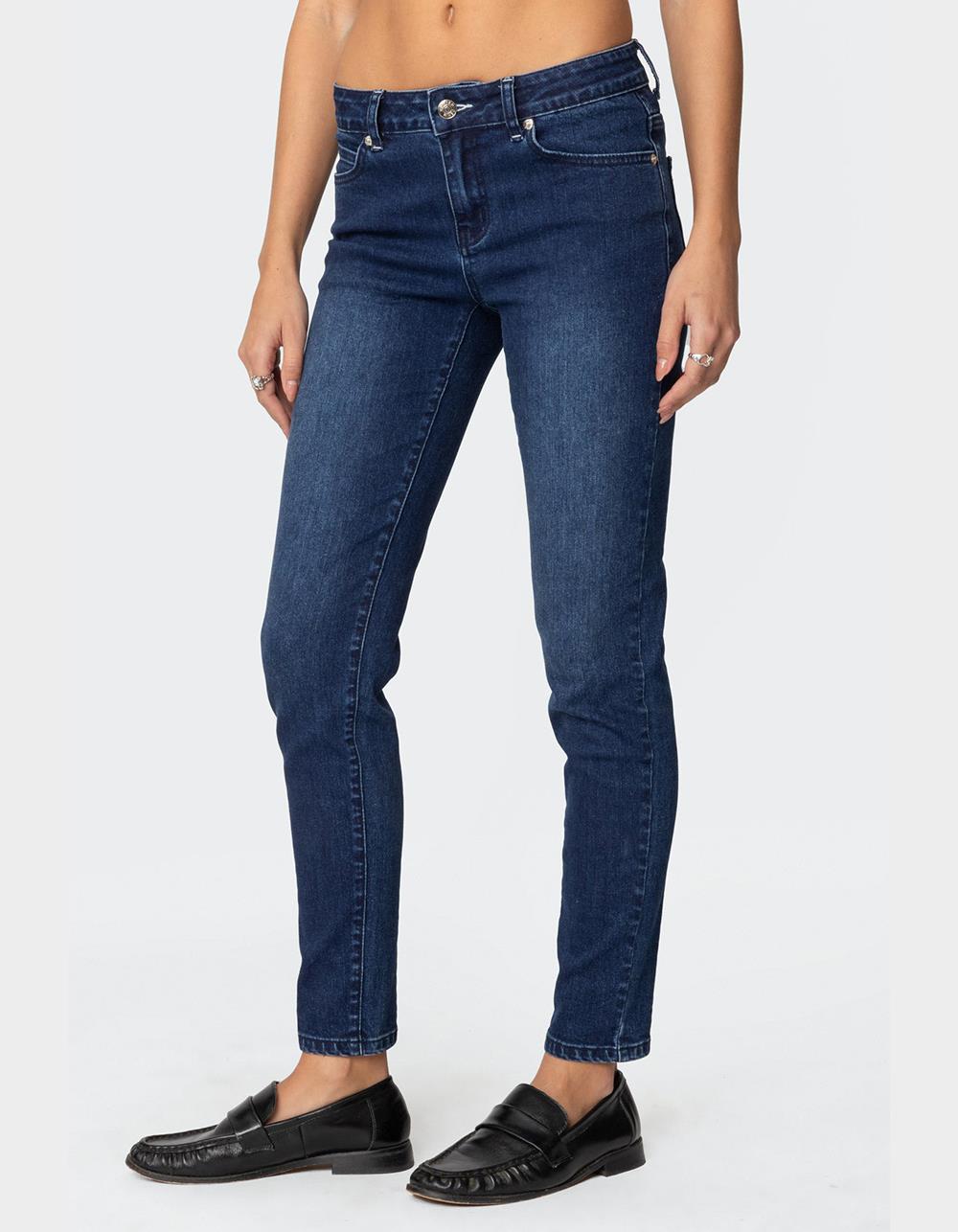 EDIKTED Rosalia Skinny Jeans - DARK BLUE