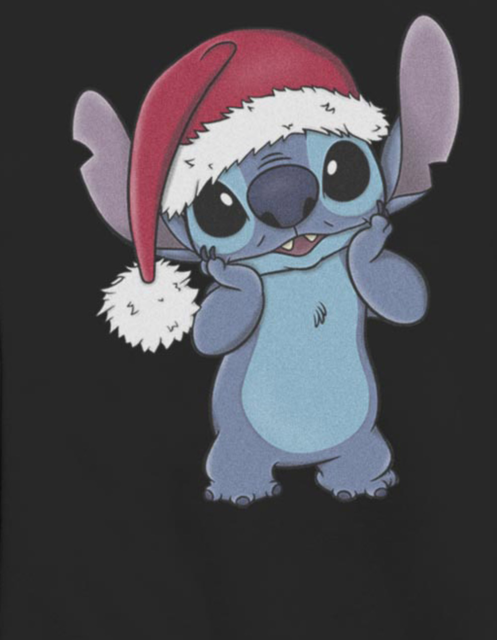 LILO & STITCH Santa Hat Unisex Holiday Sweatshirt - BLACK