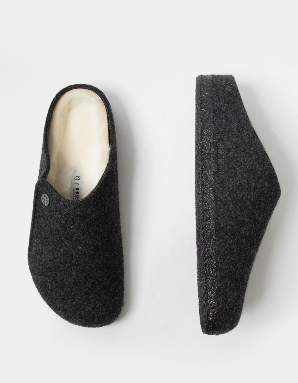 BIRKENSTOCK Zermatt Shearling Mens Slippers - CHARCOAL