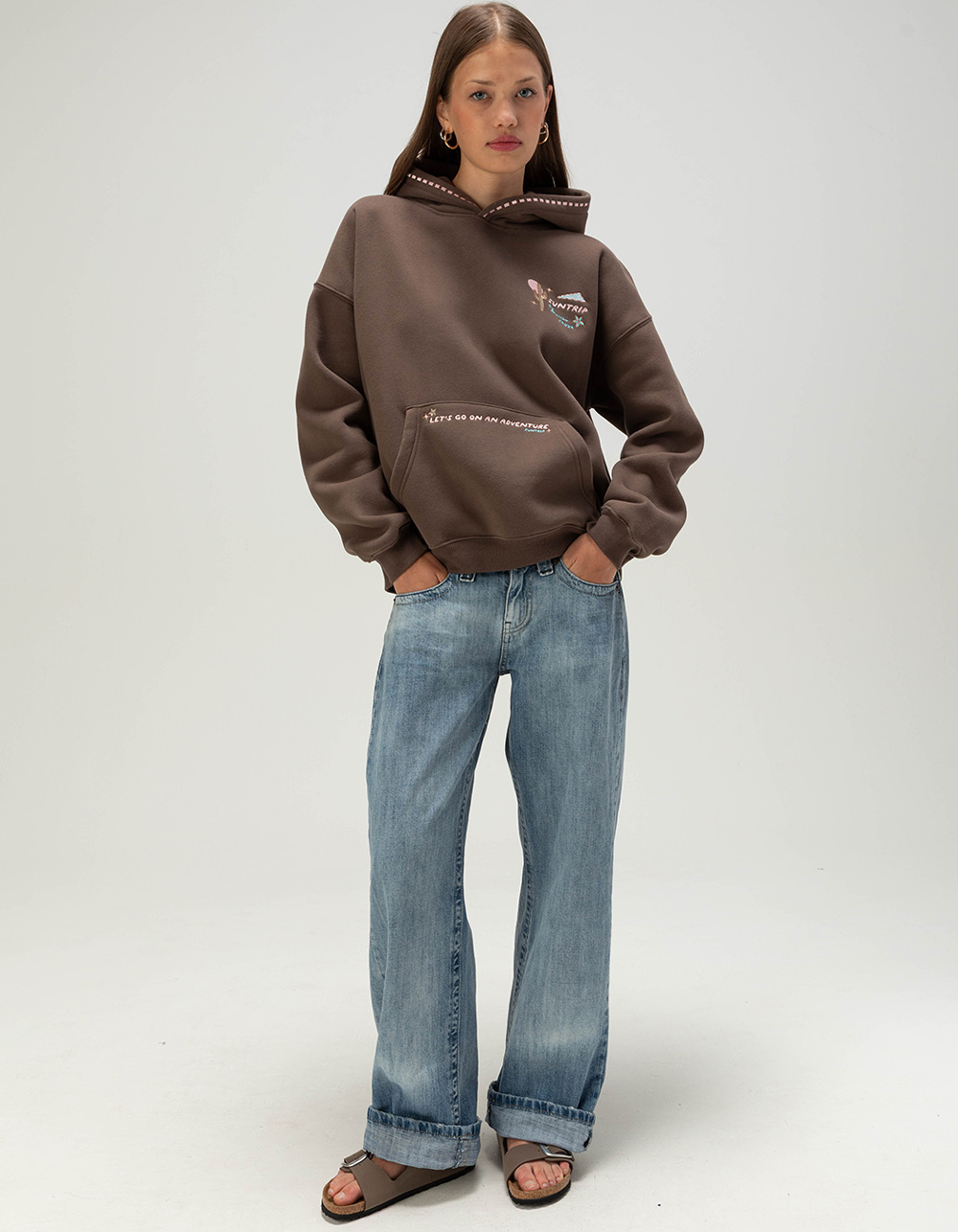 MALIBU SKYYE Around The Sun Womens Hoodie - BROWN