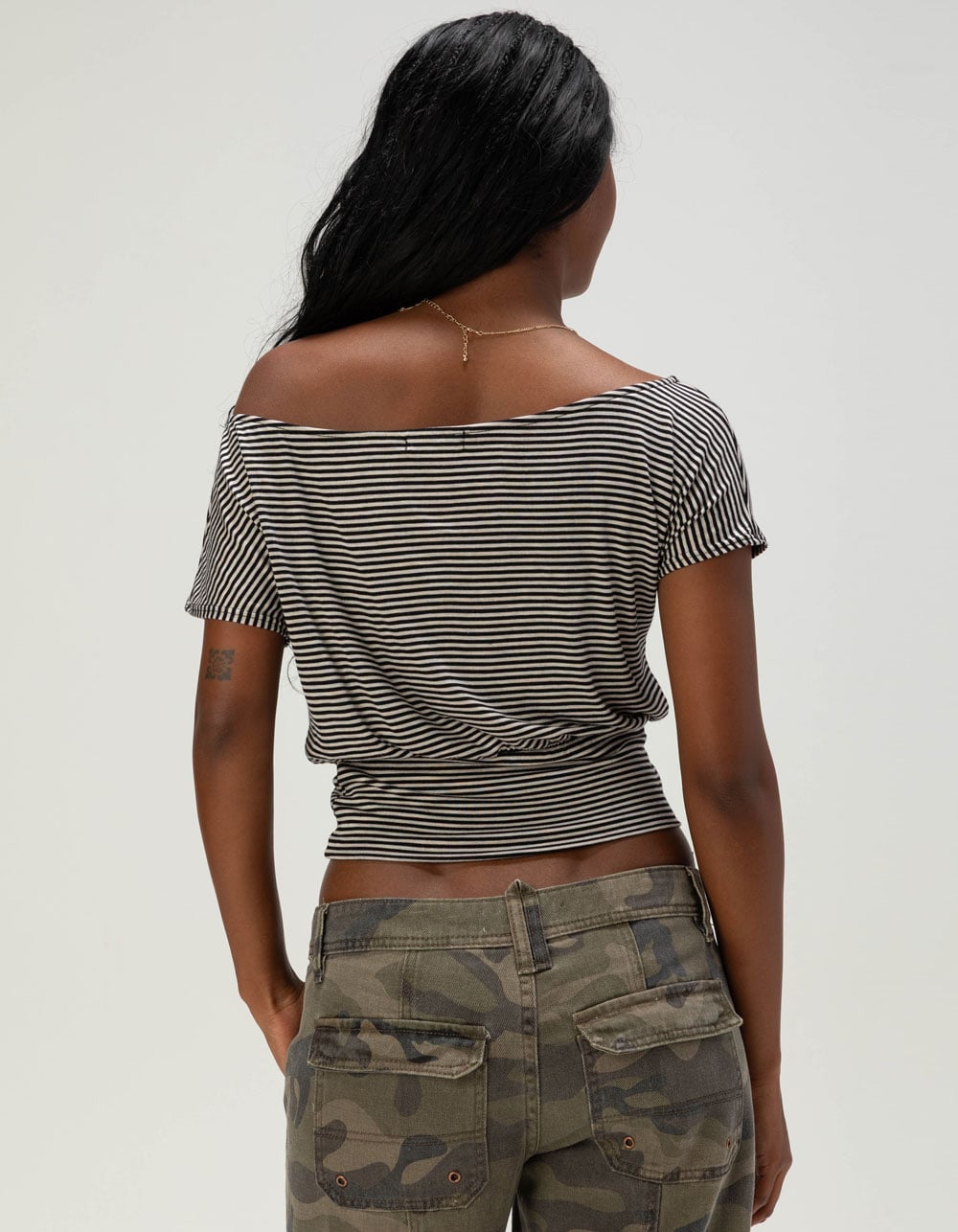 FULL TILT Womens Off The Shoulder Banded Bottom Top