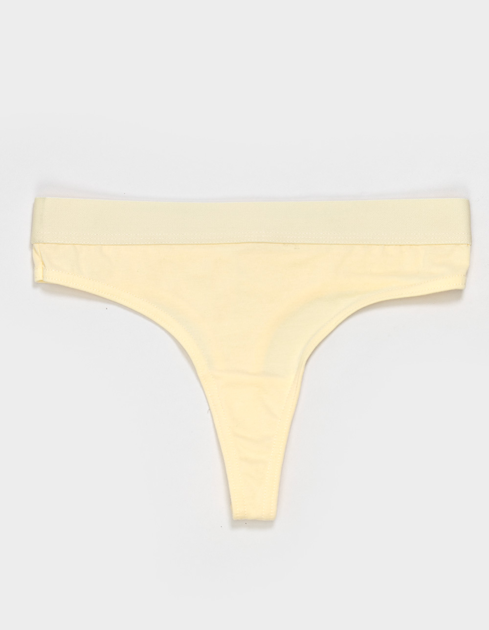FULL TILT Waistband Cotton Thong - LIGHT YELLOW
