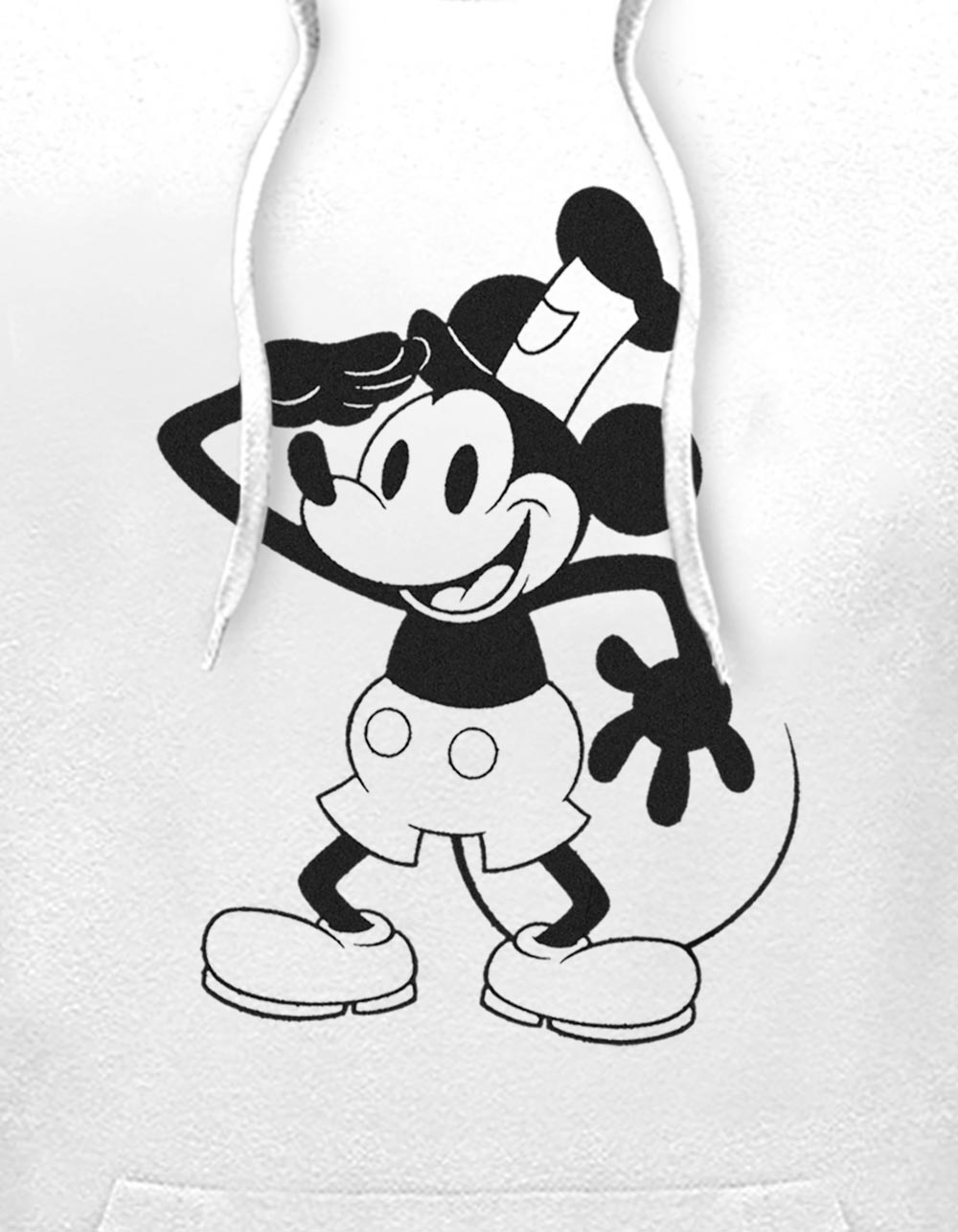 DISNEY 100TH ANNIVERSARY Mickey Cartoon Unisex Hoodie - WHITE