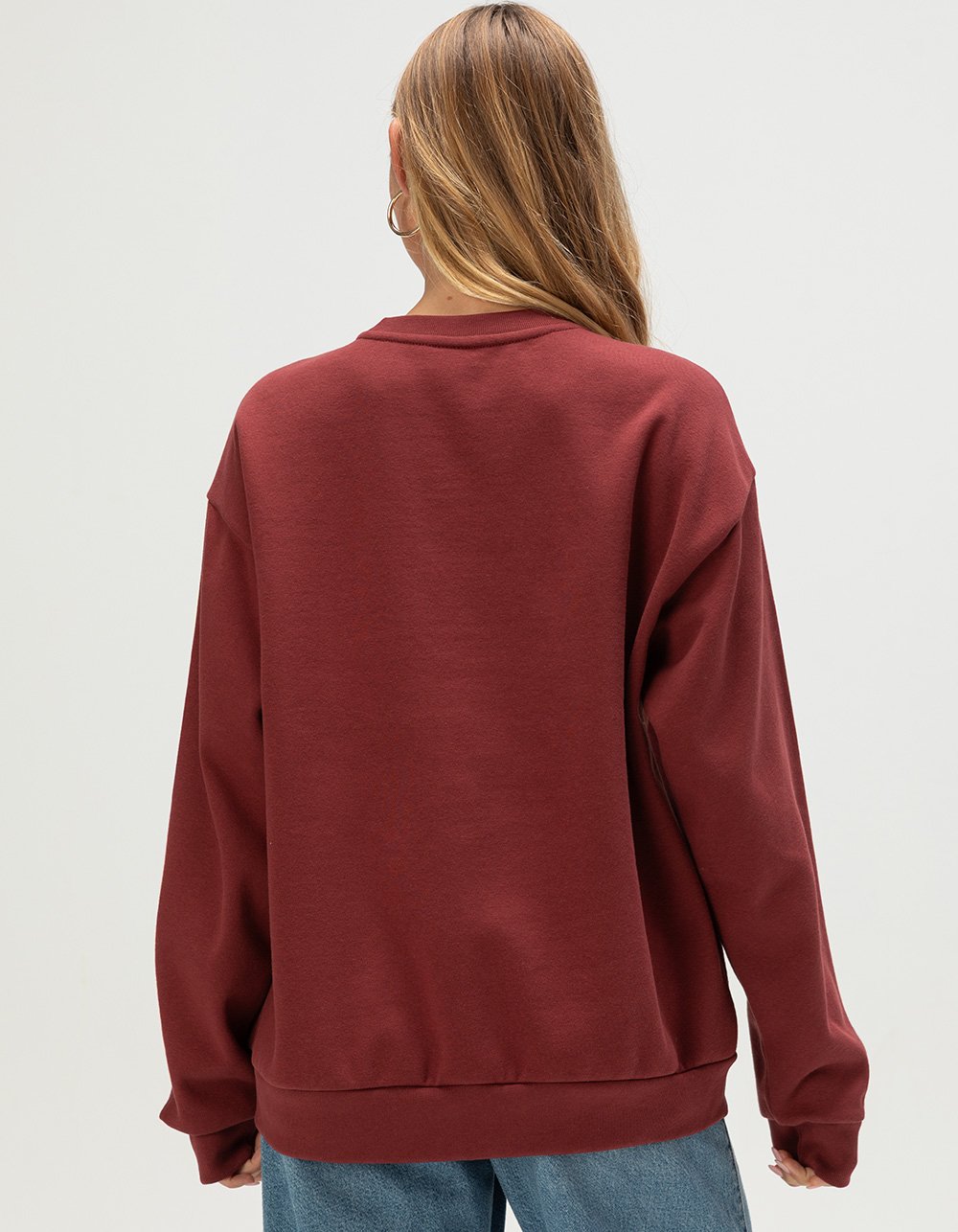 THE NORTH FACE Evolution Simple Dome Womens Oversized Crewneck Sweatshirt - BERRY