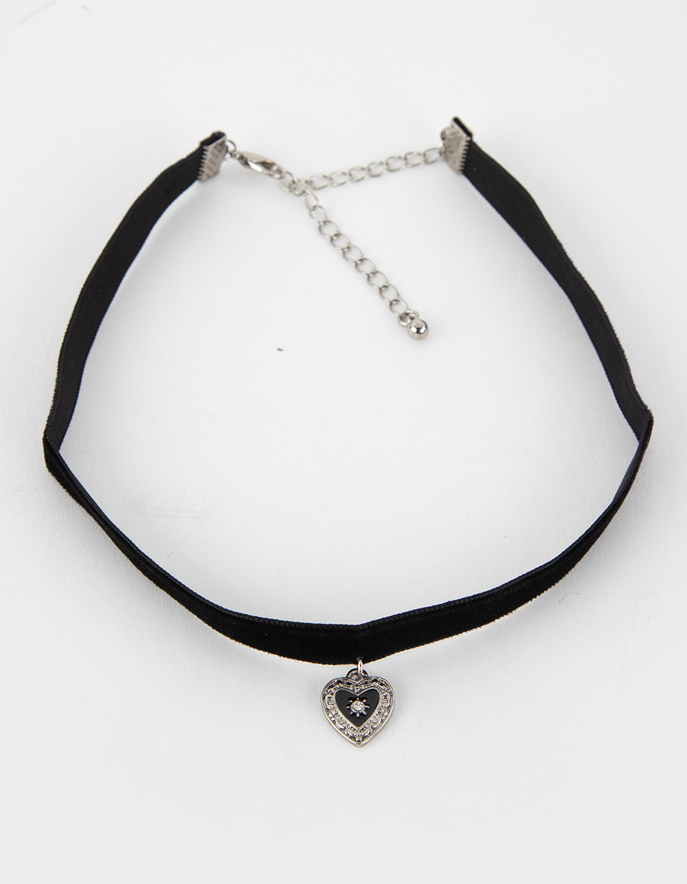 FULL TILT Heart Velvet Choker BLACK Tillys