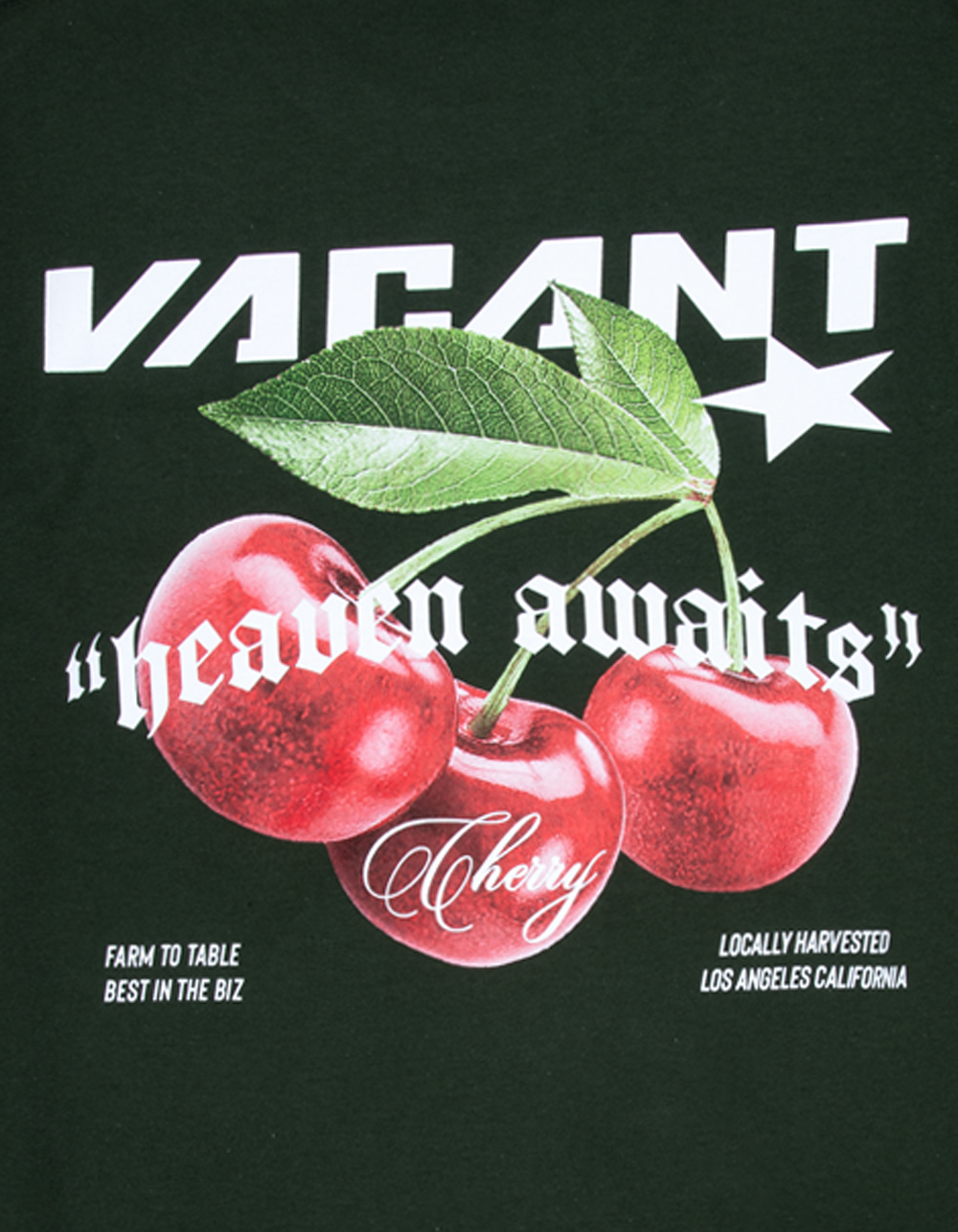 PRETTY VACANT Cherries Mens Tee - FOREST