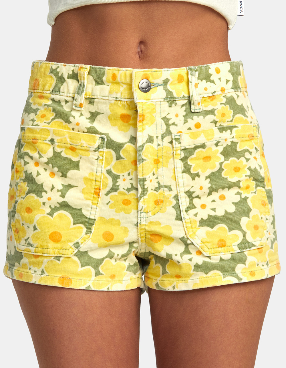 RVCA Belle Womens Corduroy Shorts GREEN COMBO Tillys