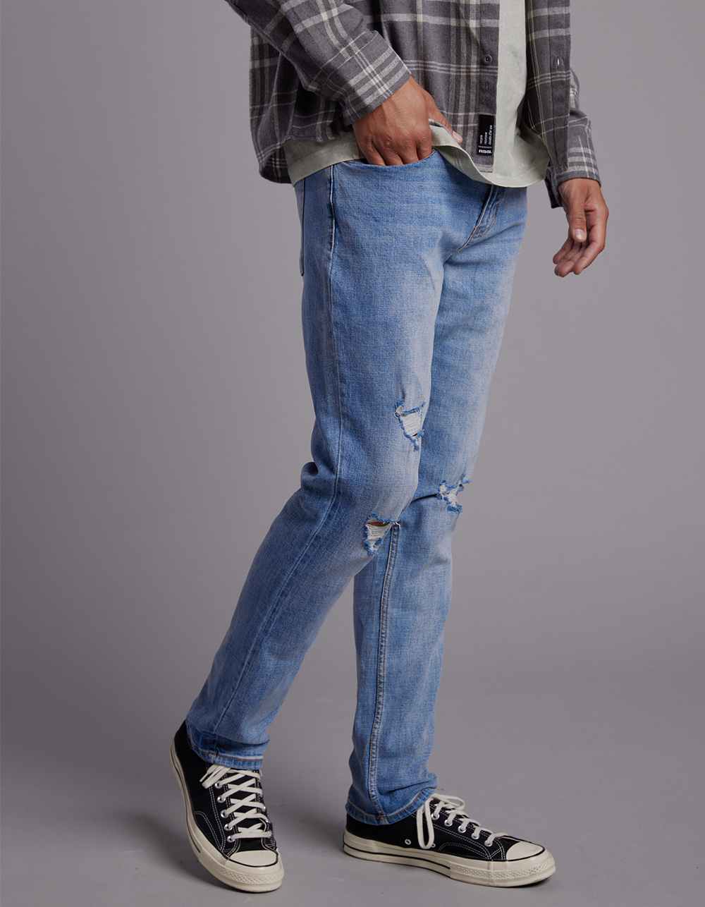 RSQ Mens Relaxed Taper Jeans - LIGHT DESTRUCT | Tillys