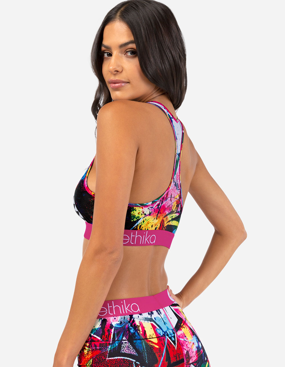 ETHIKA Pink Dripp womens Sports Bra MULTI Tillys