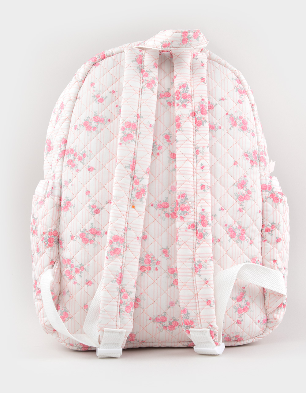 TILLYS Floral Quilted Backpack - PINK/WHITE