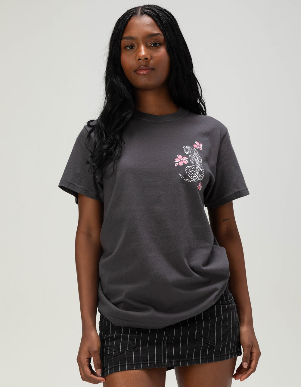 RIOT SOCIETY Cheetah Womens Tee - CHARCOAL