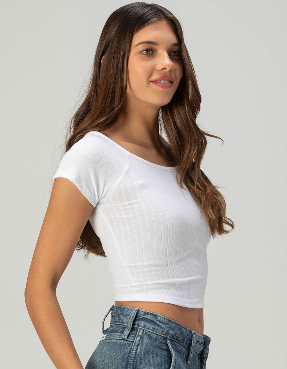 TILLYS Boat Neck Womens Tee - WHITE