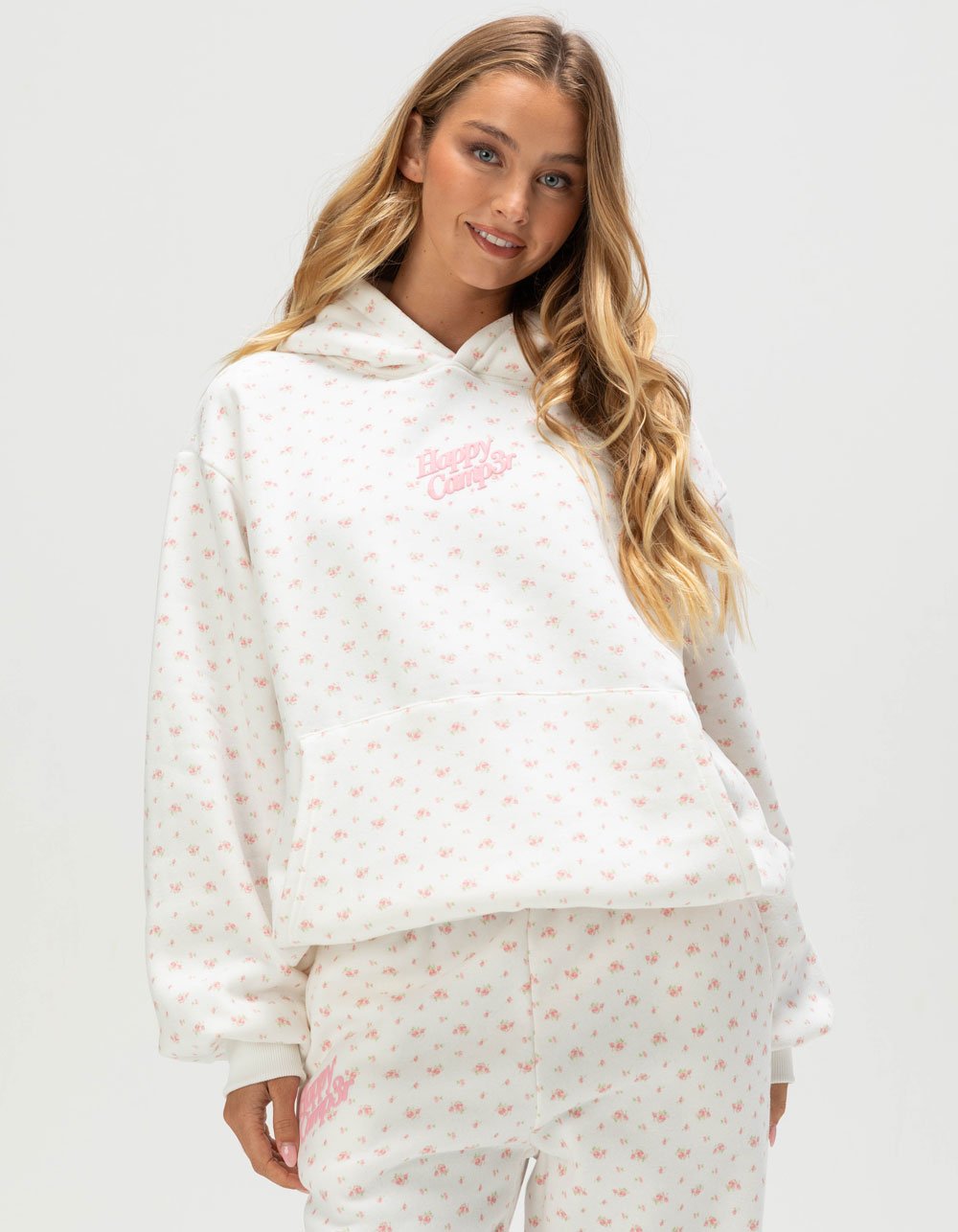 HAPPY CAMP3R Garden Confetti Womens Hoodie - WHITE