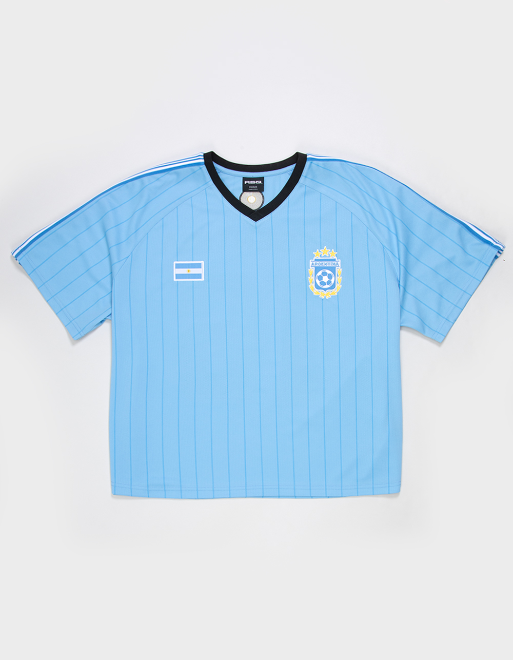 RSQ Mens Argentina Baggy Crop Soccer Jersey - LIGHT BLUE