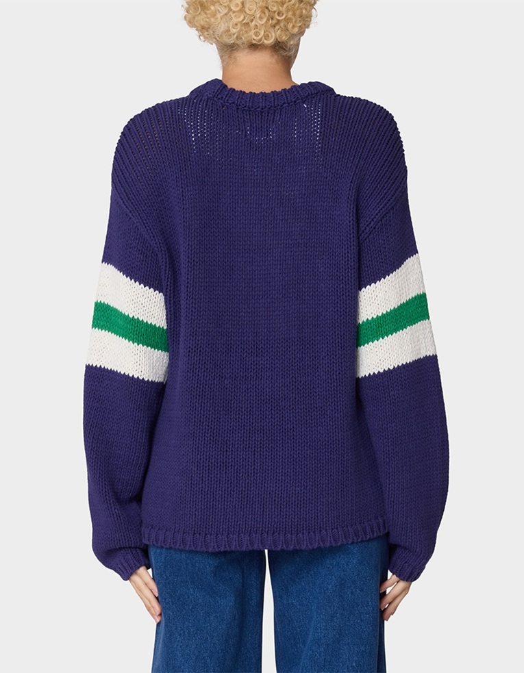 OBEY Zone Stripe Womens Sweater - NAVY