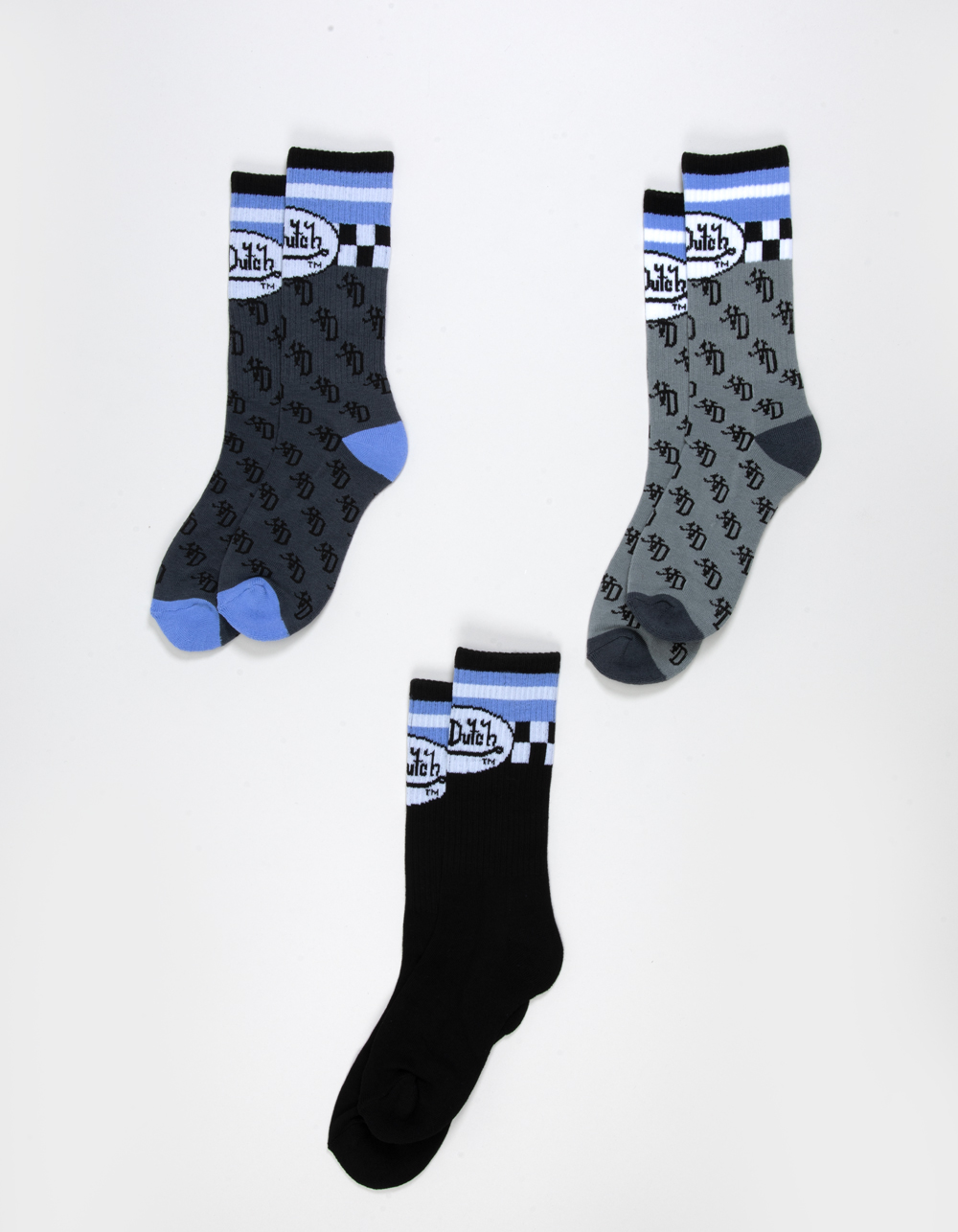 VON DUTCH 3 Pack Mens Crew Socks