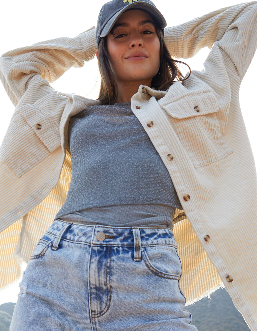 womens shacket cream