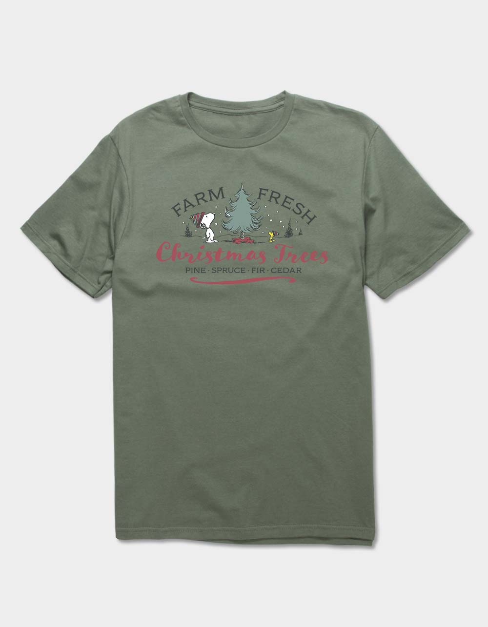 PEANUTS Farm Fresh Trees Unisex Tee - MILITARY
