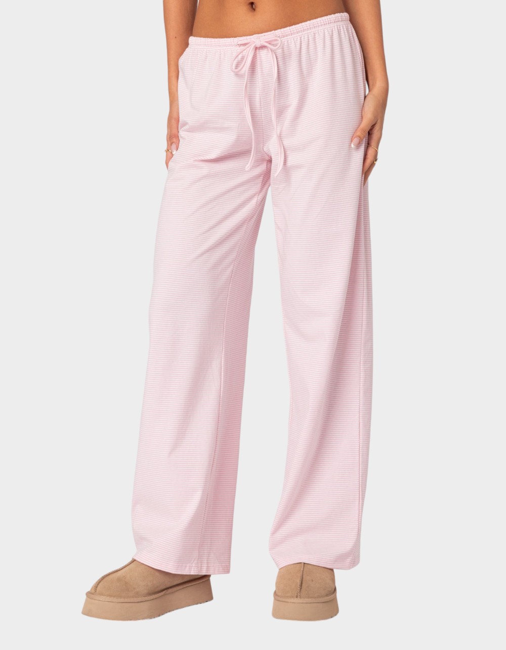EDIKTED Olivia Striped Loose Fit Pants - LIGHT PINK | Tillys