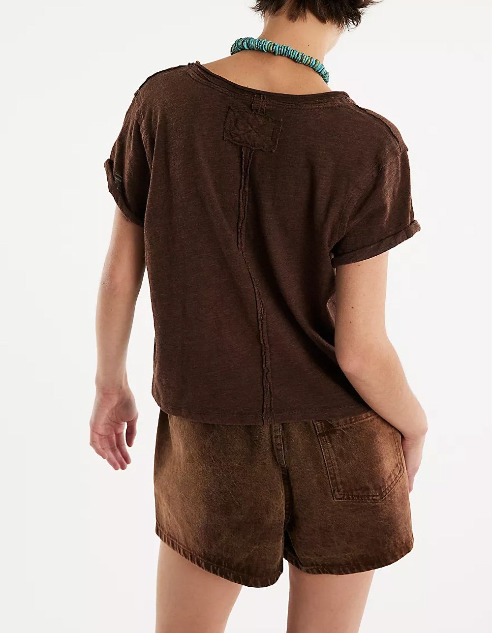 FREE PEOPLE Take 2 Womens Tee - BROWN