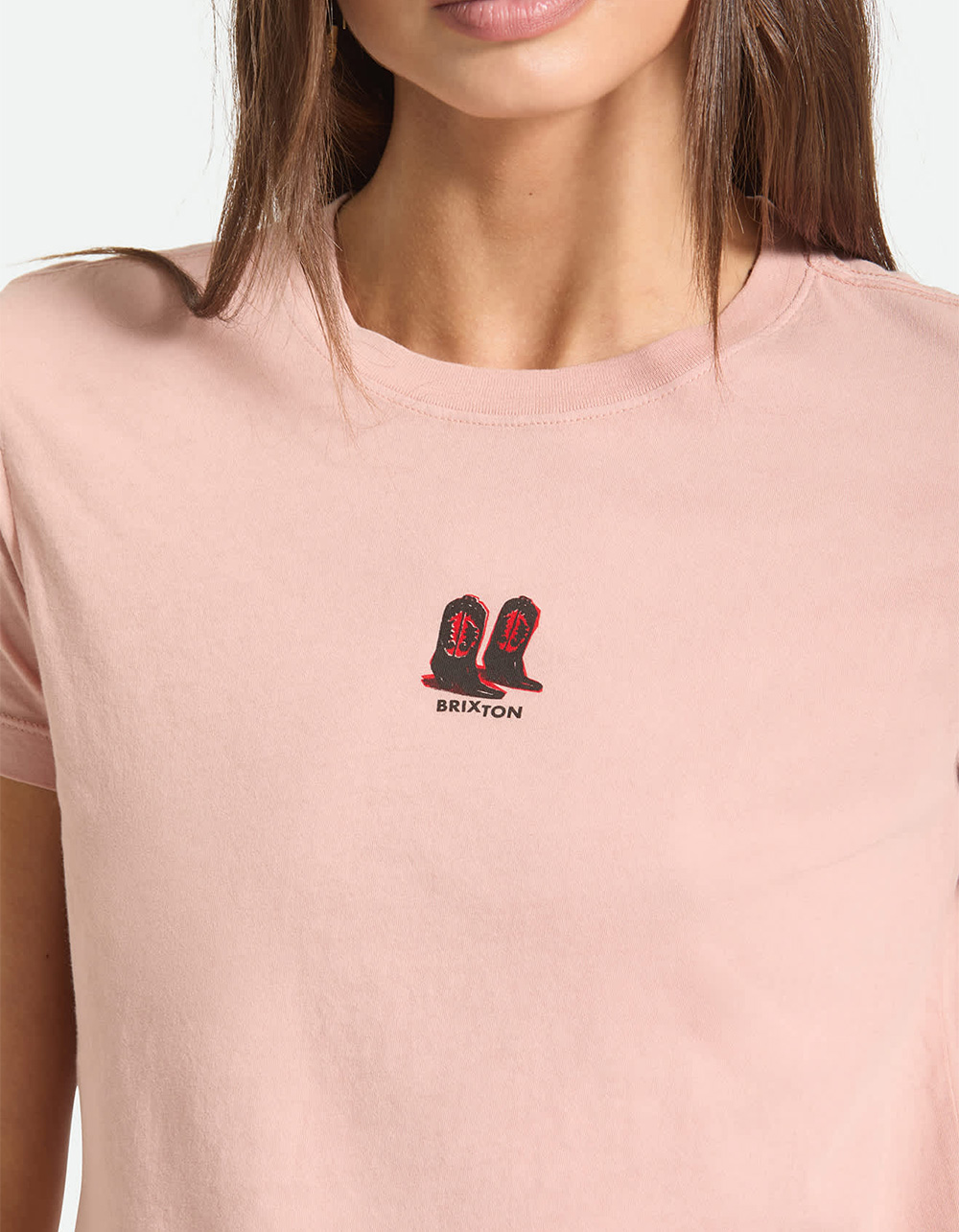 BRIXTON Two Boots Womens Slim Tee - PINK