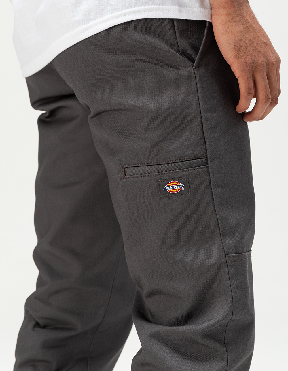 DICKIES Double Knee Slim Straight Mens Pants - SLATE