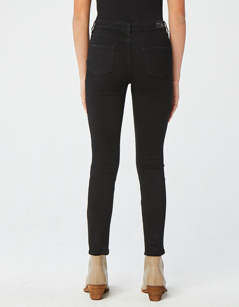 RSQ High Rise Ankle Skinny Exposed Button Girls Black Jeans image number 3