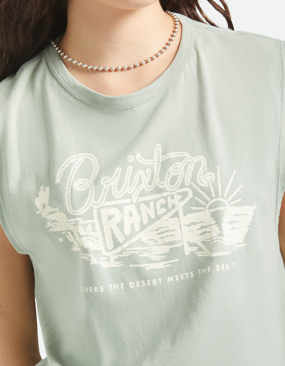 BRIXTON Ranch Womens Crop Muscle Tank - GREEN