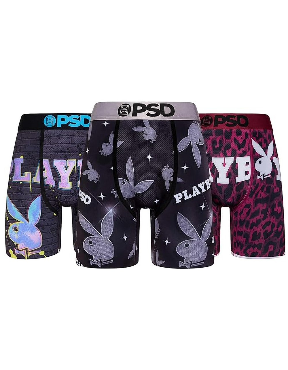 PSD x Playboy Mix 3 Pack Mens Boxer Briefs - MULTI