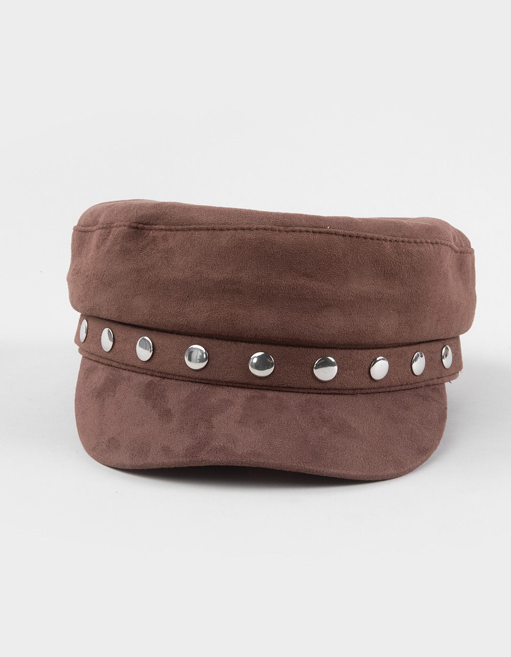 Cabbie Studded Cadet Hat - BROWN
