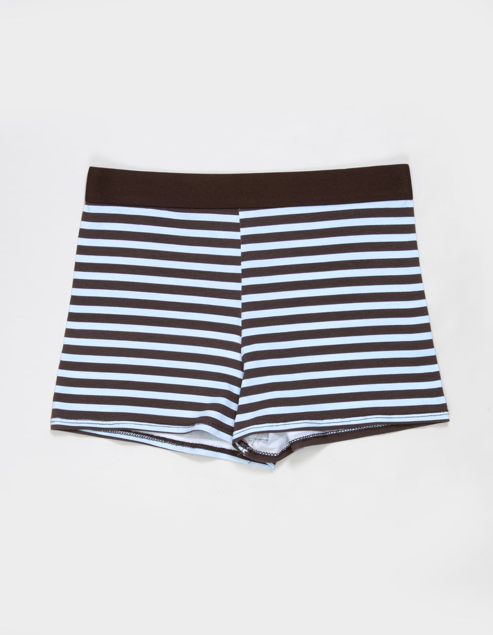 FULL TILT Waistband Cotton Boyshorts - LT BLUE/BROWN