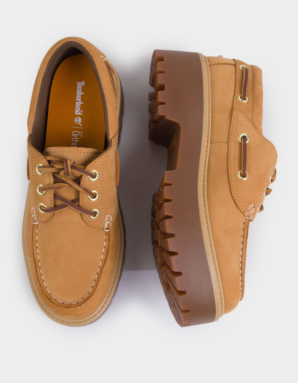 TIMBERLAND Stone Street Womens Platform Boat Shoes - WHEAT