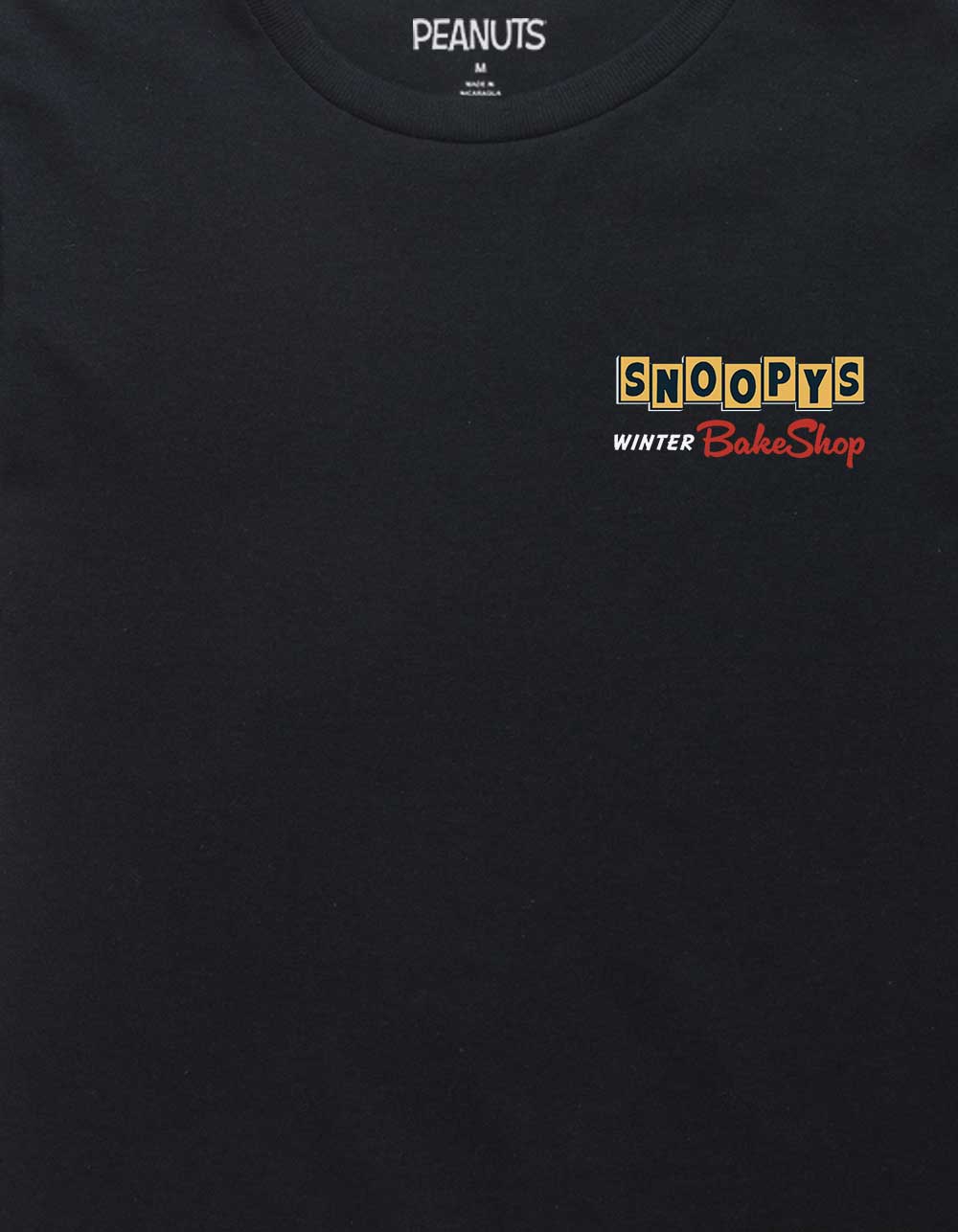 PEANUTS Warm Wishes From Bake Shop Unisex Kids Tee - BLACK