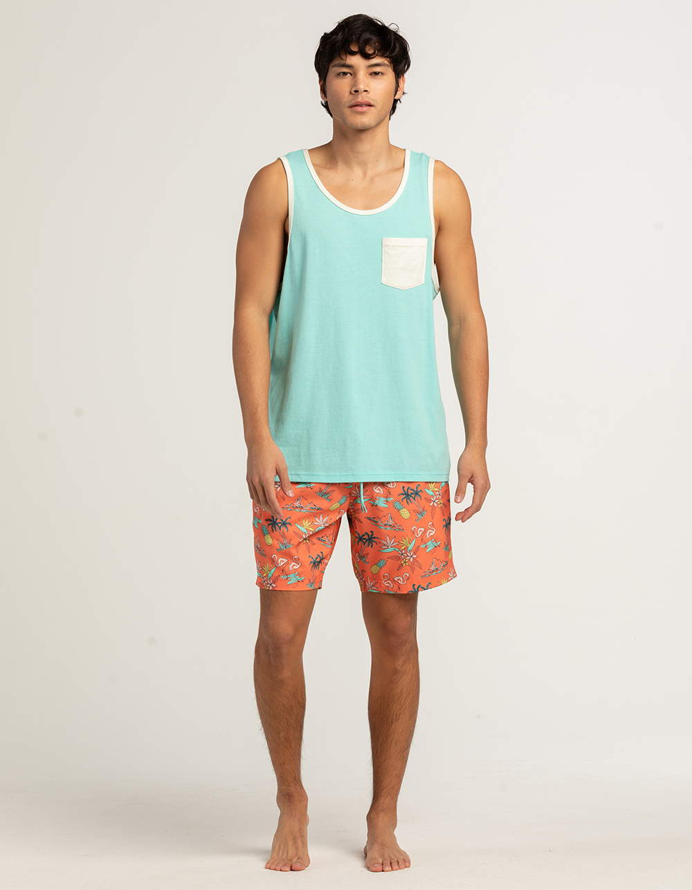 BLUE CROWN Mens Solid Pocket Tank Top AQUA Tillys