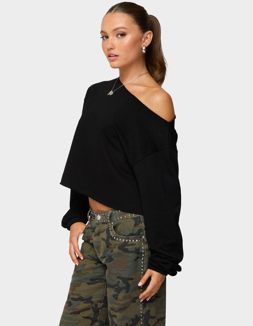 EDIKTED Aveline Off Shoulder Light Sweatshirt